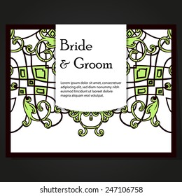 Set abstract card, card or invitation with Islam, Arabic, Indian, ottoman motifs.