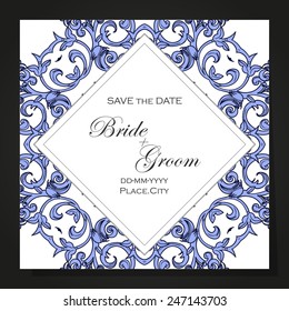 Set abstract card, card or invitation with Islam, Arabic, Indian, ottoman motifs.
