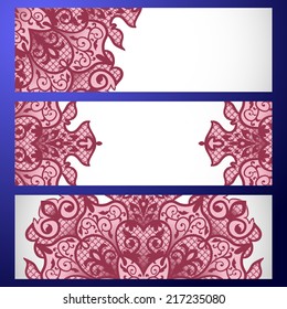 Set abstract card, vector background, card or invitation with Islam, Arabic, Indian, ottoman motifs.