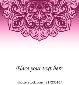 Set abstract card, vector background, card or invitation with Islam, Arabic, Indian, ottoman motifs.