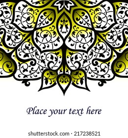Set abstract card, vector background, card or invitation with Islam, Arabic, Indian, ottoman motifs.