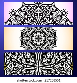 Set abstract card, vector background, card or invitation with Islam, Arabic, Indian, ottoman motifs. Set abstract card, vector background, card or invitation with Islam, Arabic, Indian, ottoman motifs.