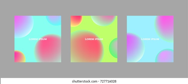 set of abstract cards with fluid colored bubbles. eps10 vector template