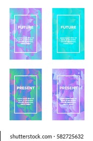 Set of Abstract Cards with Fluid Colors. Applicable for Covers, Placards, Posters, Flayers and Banner Designs. Vector Design. Gradient art. 