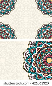 Set of abstract cards with oriental pattern.