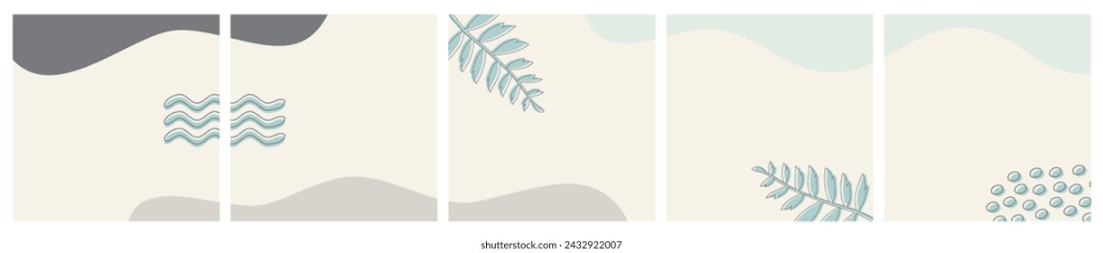 Set of Abstract Carousel Background for Social Media Post, Advertising, Sale, Banner, Microblog, Template, Card.