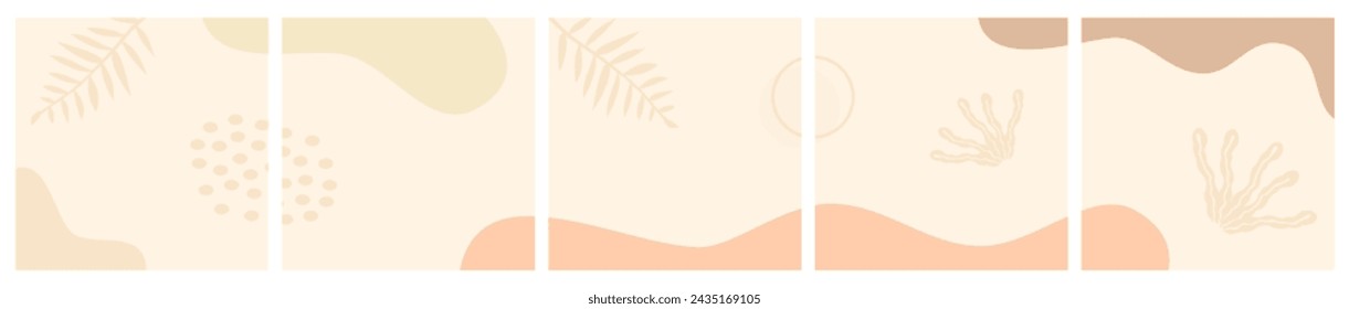 Set of Abstract Carousel Template for Background, Feed, Social Media Post, Promotion, Sale, Banner, Microblog, , Card on Pastel color.