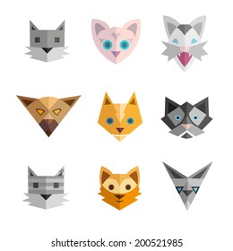 Set of abstract cats, vector illustration