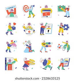 Set of Abstract Character Illustrations 

