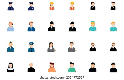 Conjunto de caracteres abstractos con diferentes profesiones Vector