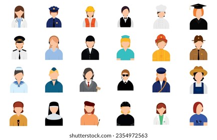 Set of abstract characters with different professions Vector