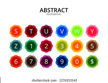Set of abstract characters with letters. Alphabet