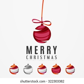 Set of abstract Christmas ball icons, business logo concepts, clean modern geometric design. Created with transparent abstract lines