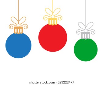 Set of abstract Christmas balls of different colors. Flat vector illustration isolate on a white background