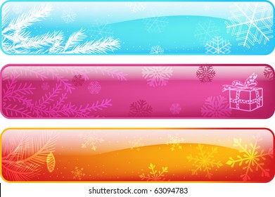 set abstract christmas banners