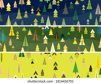Banners abstractos de color navideño
