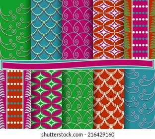set of abstract Christmas vector paper for scrapbook