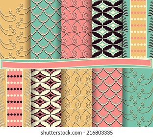 set of abstract Christmas vector paper for scrapbook