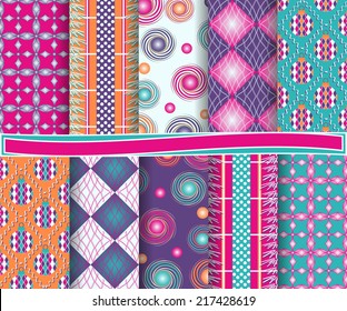 set of abstract Christmas vector paper for scrapbook