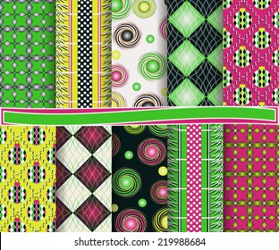 set of abstract Christmas vector paper for scrapbook