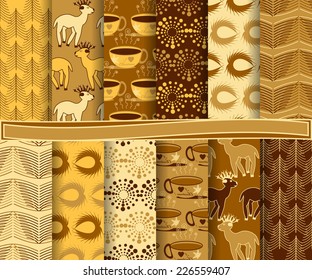 set of abstract Christmas vector paper for scrapbook