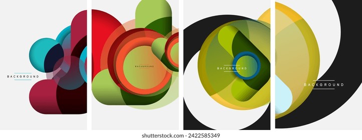 Set of abstract circle backgrounds. Vector illustration For Wallpaper, Banner, Background, Card, Book Illustration, landing page