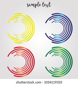 Set abstract circle colorful vector. Set circle logo design template.