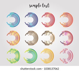 Set abstract circle colorful vector. Set circle logo design template.