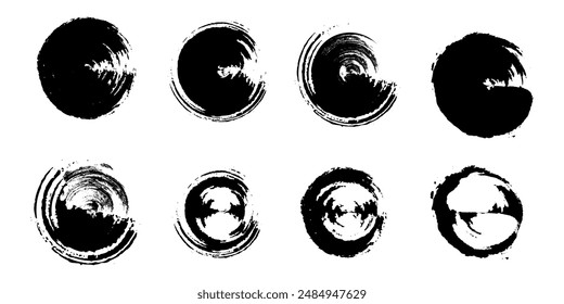 Set abstrakte Kreis Grunge Pinsel Element Design
