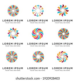 set of abstract circle logo design vector