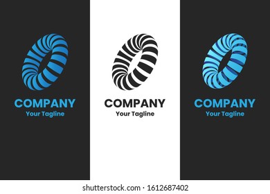 Set of abstract circle logos, business branding line logotypes. Vector identity emblems
