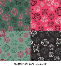 Set of Abstract Circle Seamless Pattern. Vector Illustration. EPS8