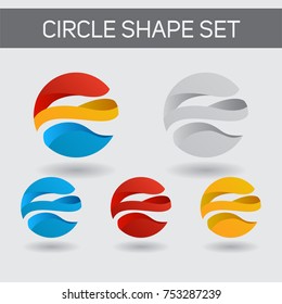set of abstract circle shape logo template with modern concept and trendy style design vector eps 10