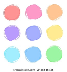 set of abstract circle shapes in pastel colors