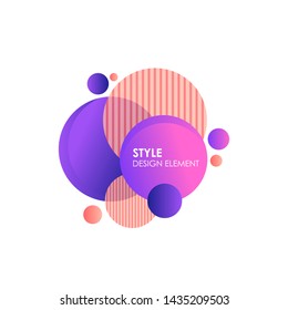 Set abstract circles of modern graphical elements. The shapes and lines are dynamically colored. Abstract gradient banner with bubble shape. Template for logo design, Flyer or presentation. 