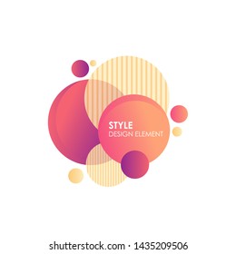 Set abstract circles of modern graphical elements. The shapes and lines are dynamically colored. Abstract gradient banner with bubble shape. Template for logo design, Flyer or presentation. 
