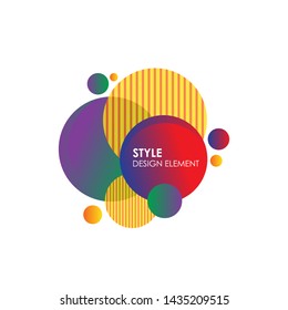 Set abstract circles of modern graphical elements. The shapes and lines are dynamically colored. Abstract gradient banner with bubble shape. Template for logo design, Flyer or presentation. 
