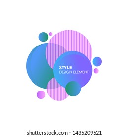 Set abstract circles of modern graphical elements. The shapes and lines are dynamically colored. Abstract gradient banner with bubble shape. Template for logo design, Flyer or presentation. 