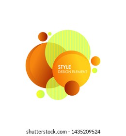 Set abstract circles of modern graphical elements. The shapes and lines are dynamically colored. Abstract gradient banner with bubble shape. Template for logo design, Flyer or presentation. 