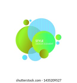 Set abstract circles of modern graphical elements. The shapes and lines are dynamically colored. Abstract gradient banner with bubble shape. Template for logo design, Flyer or presentation. 