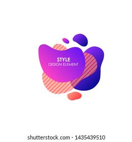 Set abstract circles of modern graphical elements. The shapes and lines are dynamically colored. Abstract gradient banner with bubble shape. Template for logo design, Flyer or presentation. 