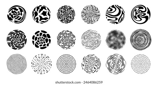 Un conjunto de círculos abstractos, Elementos de diseño orgánicos, tonos de gris