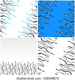 Set of Abstract Circuit Board Backgrounds. Web Design Vector.