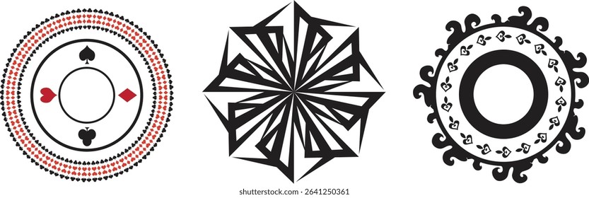 Set of Abstract Circular frame shape, Circular shape ring assets