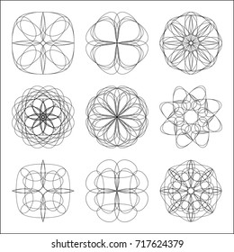 Set of Abstract Circular Geometric Shapes. Simple Design Elements for Universal Application.