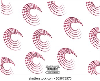 Set of Abstract circular halftone dots form. Logo design. Vector illustration background.