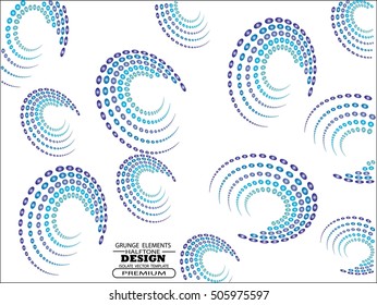 Set of Abstract circular halftone dots form. Logo design. Vector illustration background.