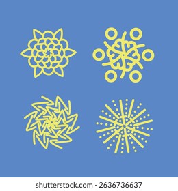 Set of Abstract Circular Icons – Modern Geometric Line Symbols