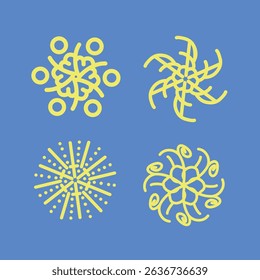 Set of Abstract Circular Icons – Modern Geometric Line Symbols