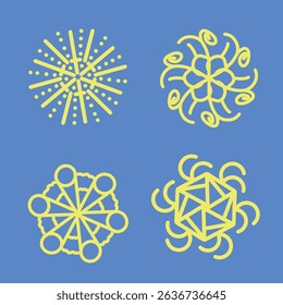 Set of Abstract Circular Icons – Modern Geometric Line Symbols